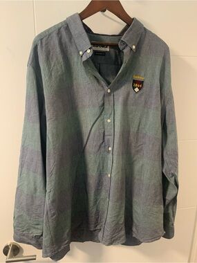 Barbour Green and Blue Plaid Button-Down Shirt A13